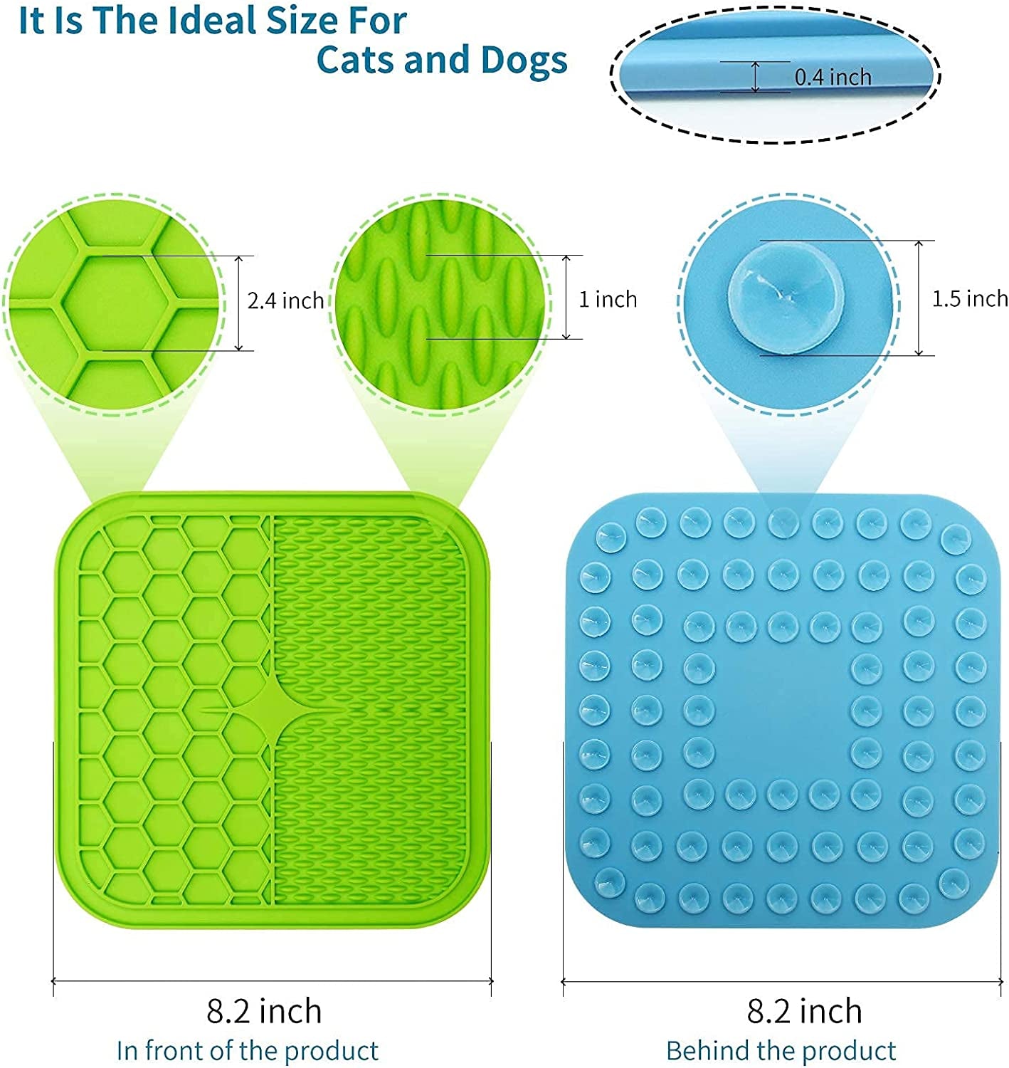 Licking Mat for Dogs and Cats, Premium Lick Mats with Suction Cups for Dog Anxiety Relief, Cat Lick Pad for Boredom Reducer, Dog Treat Mat Perfect for Bathing Grooming Etc.